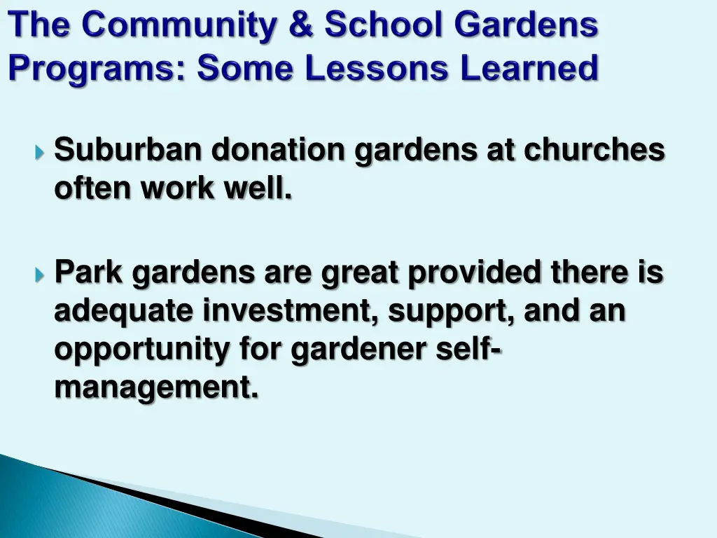 suburban donation gardens at churches often work