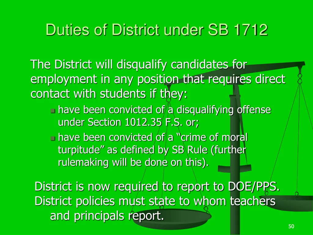 duties of district under sb 1712 1