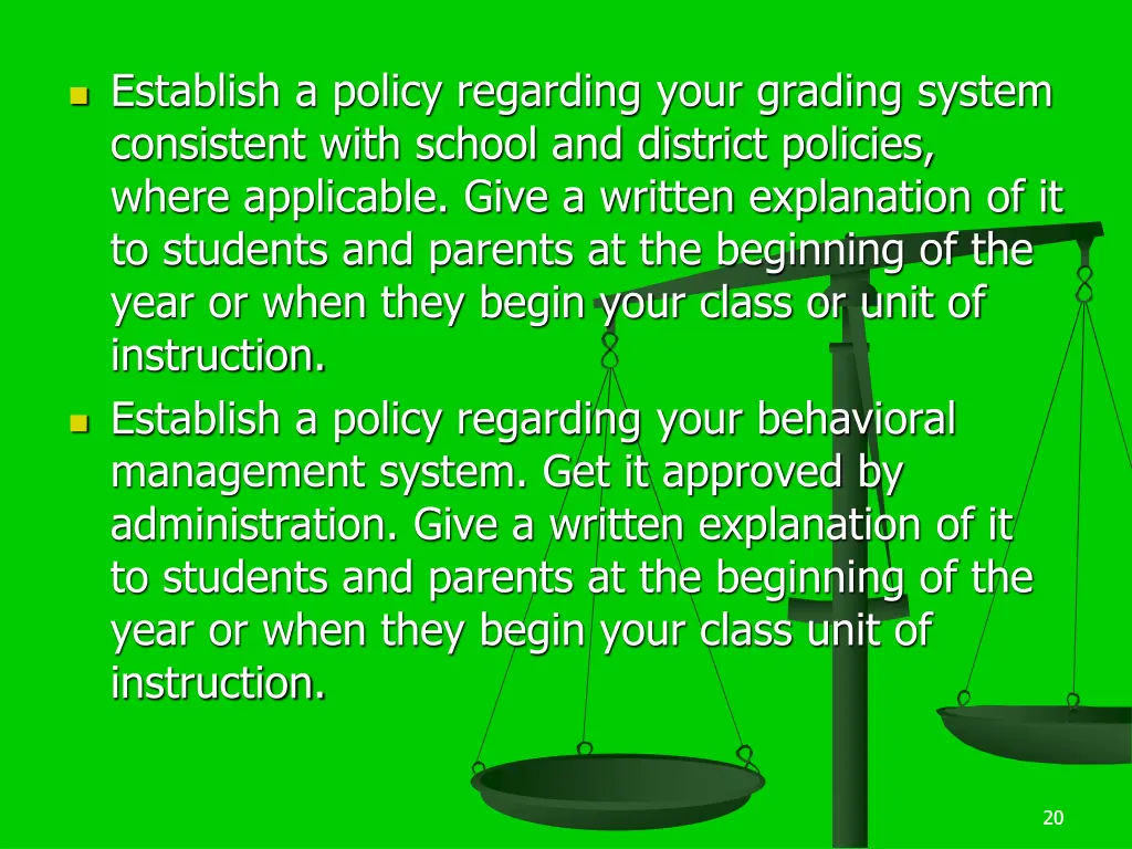 establish a policy regarding your grading system