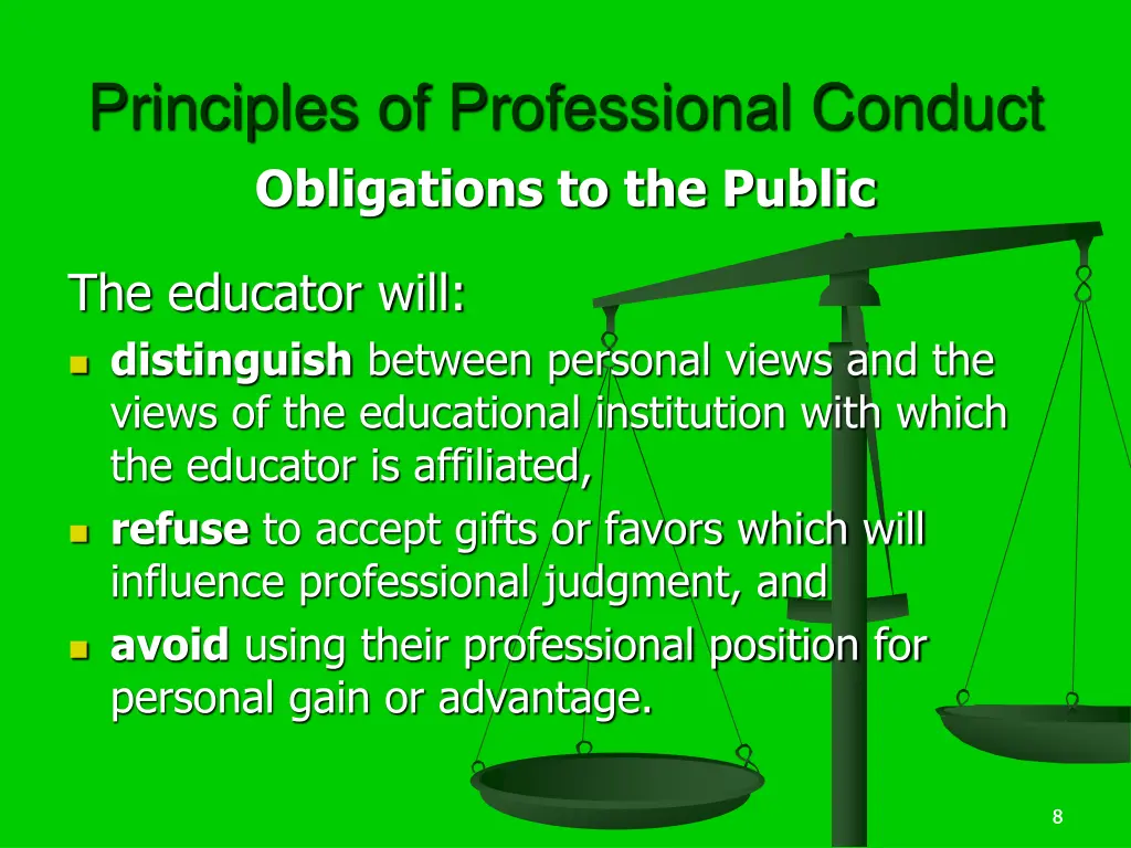 principles of professional conduct obligations 1