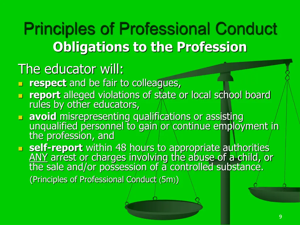 principles of professional conduct obligations 2