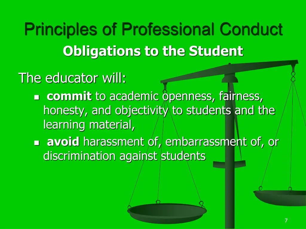 principles of professional conduct obligations