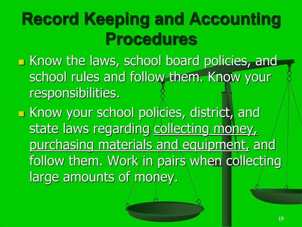 record keeping and accounting procedures know