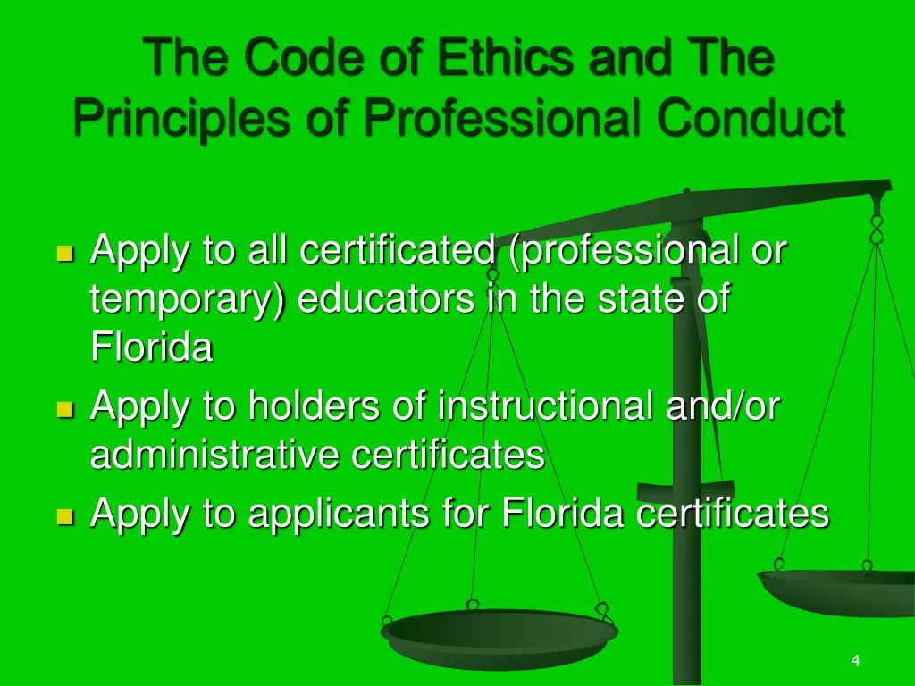 the code of ethics and the principles