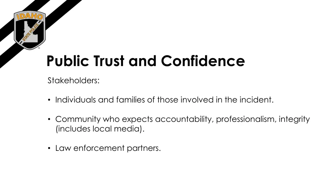 public trust and confidence