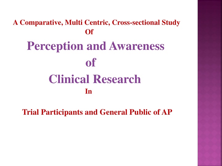 a comparative multi centric cross sectional study