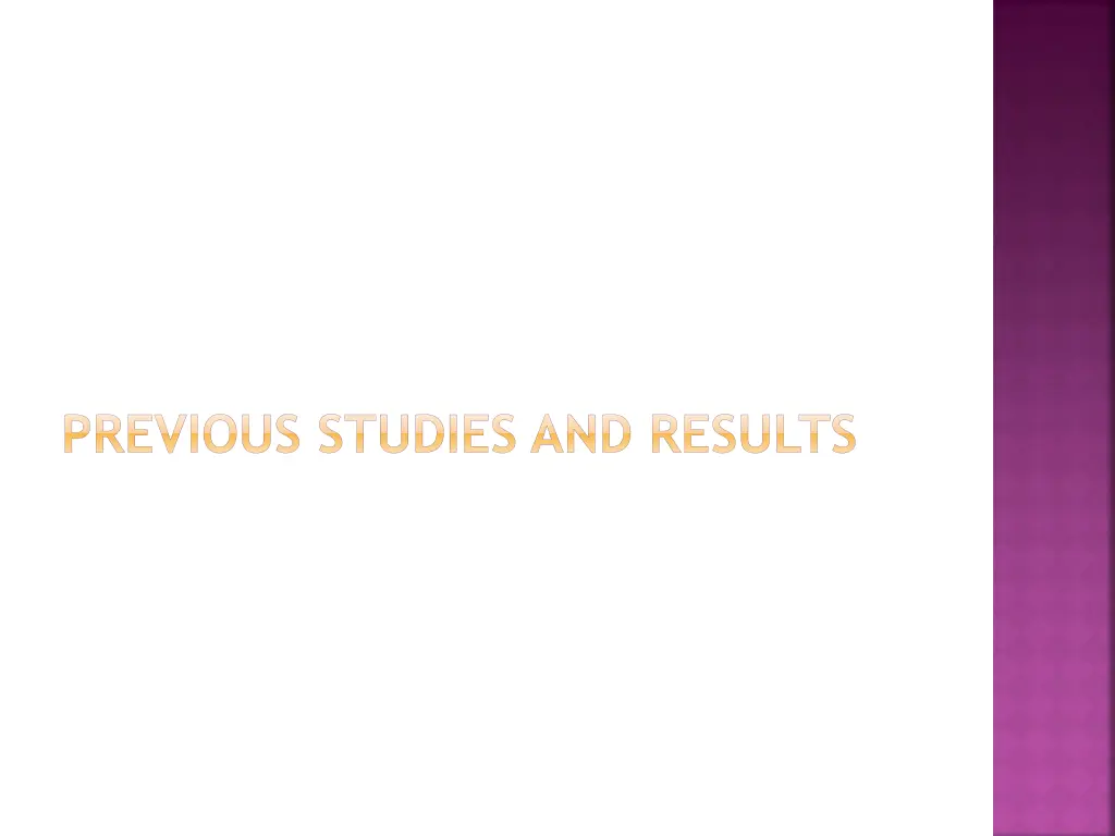 previous studies and results