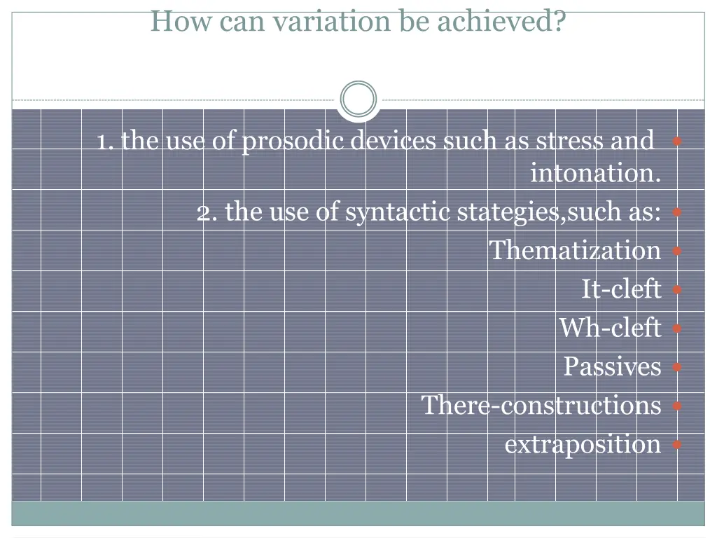 how can variation be achieved