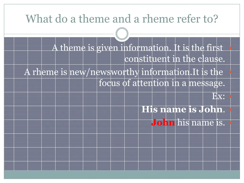 what do a theme and a rheme refer to