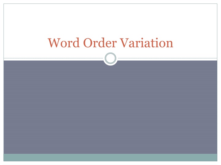 word order variation