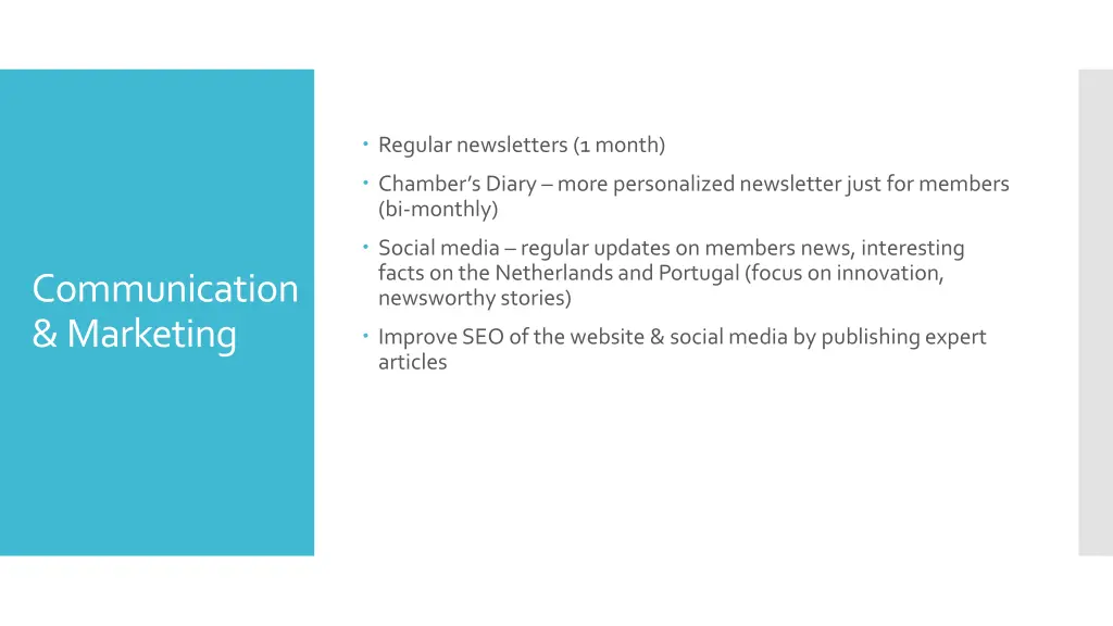 regular newsletters 1 month