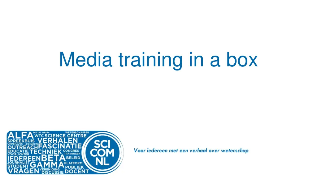 media training in a box 1