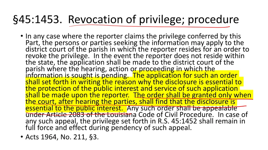 45 1453 revocation of privilege procedure