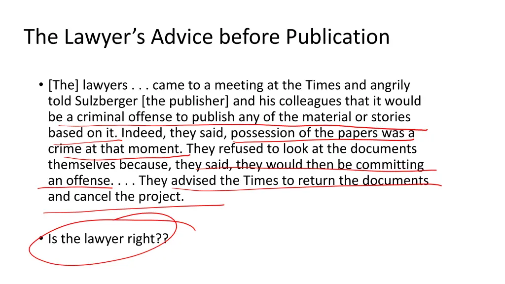 the lawyer s advice before publication