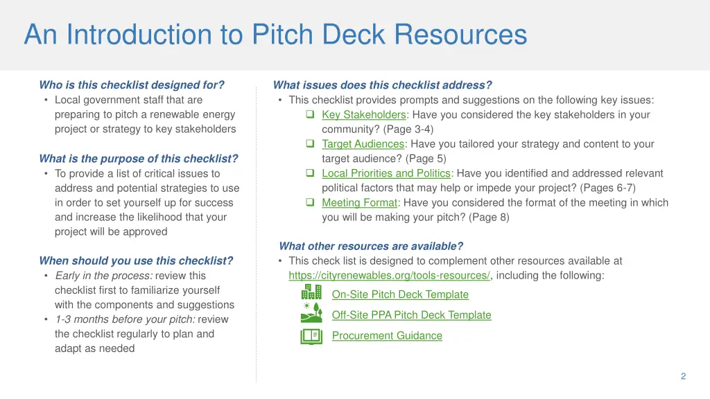 an introduction to pitch deck resources