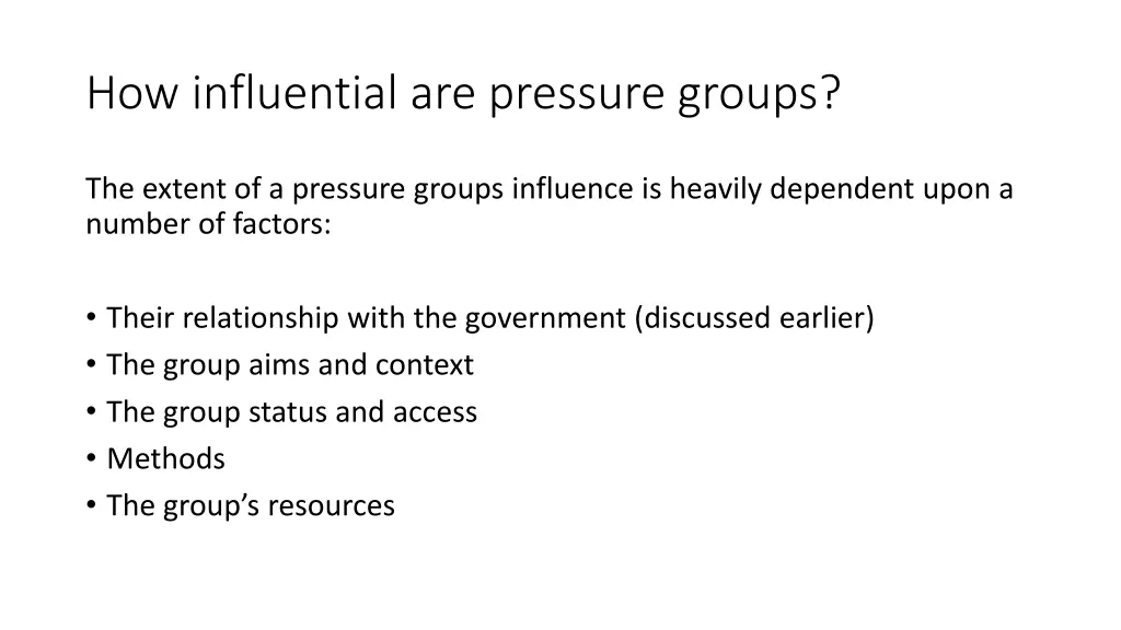 how influential are pressure groups