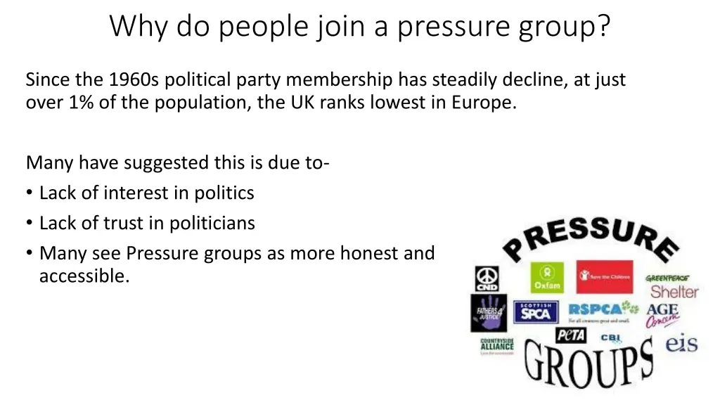 why do people join a pressure group 1