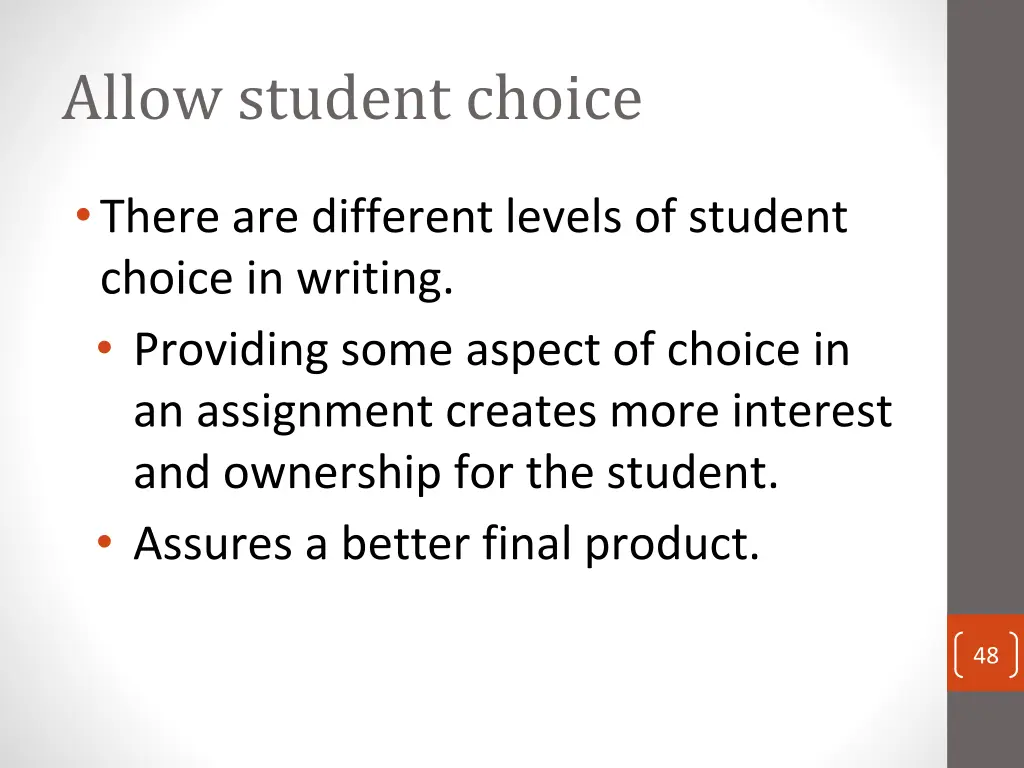 allow student choice