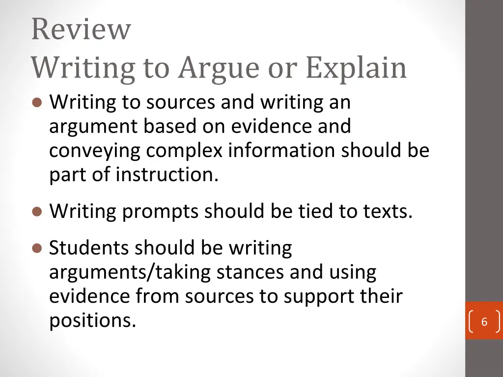 review writing to argue or explain writing