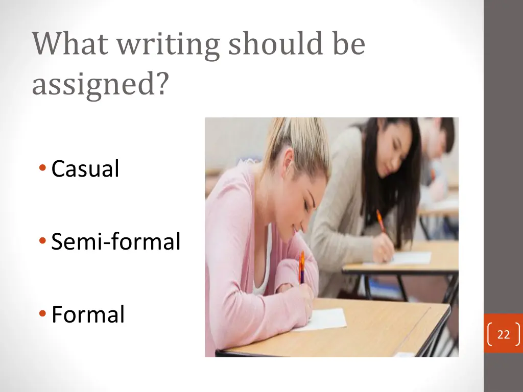 what writing should be assigned