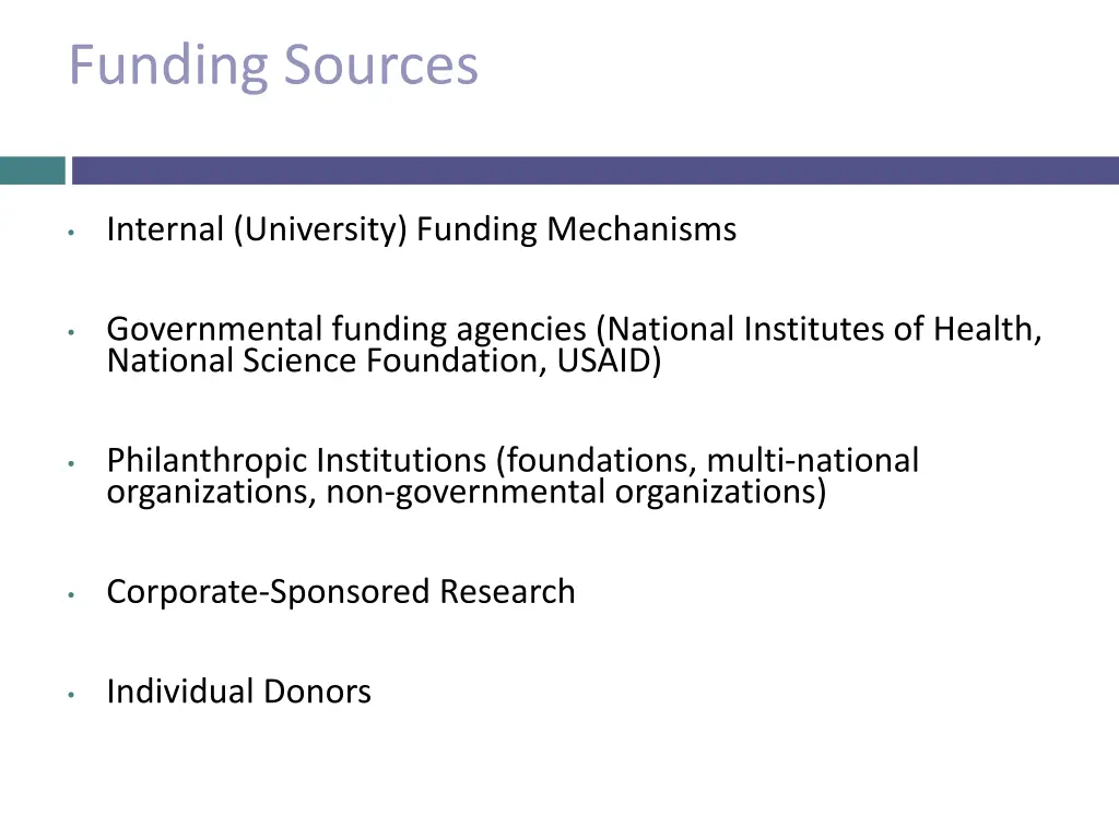 funding sources