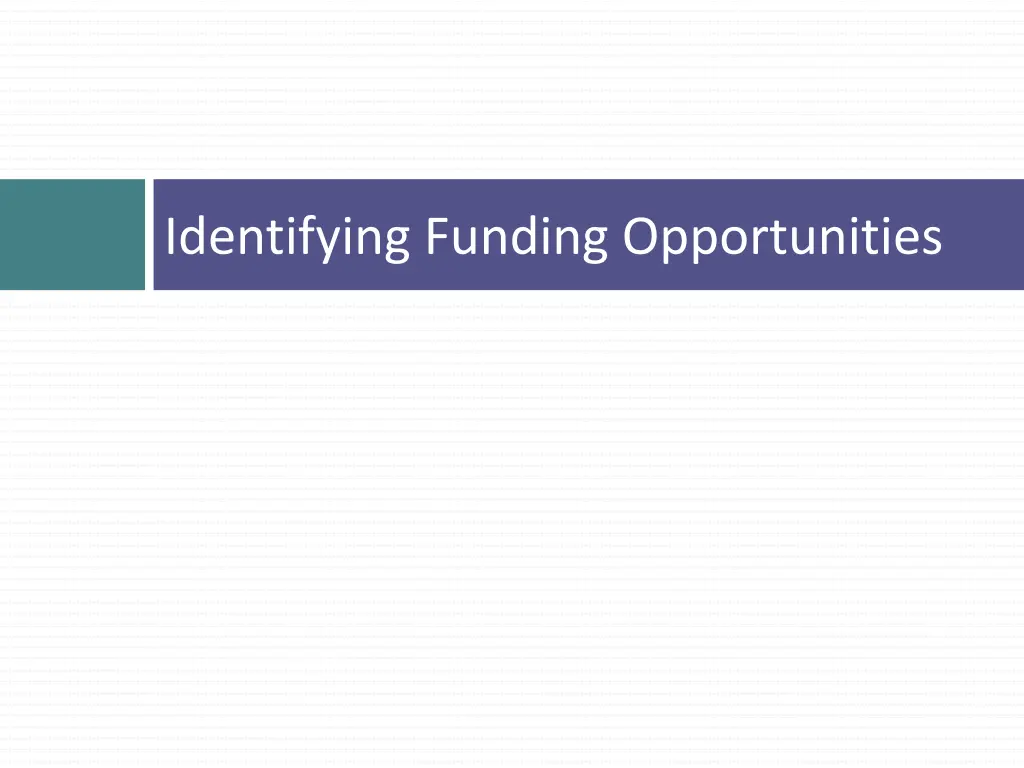 identifying funding opportunities