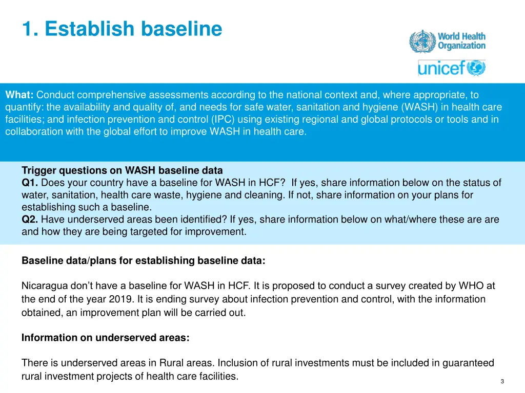 1 establish baseline