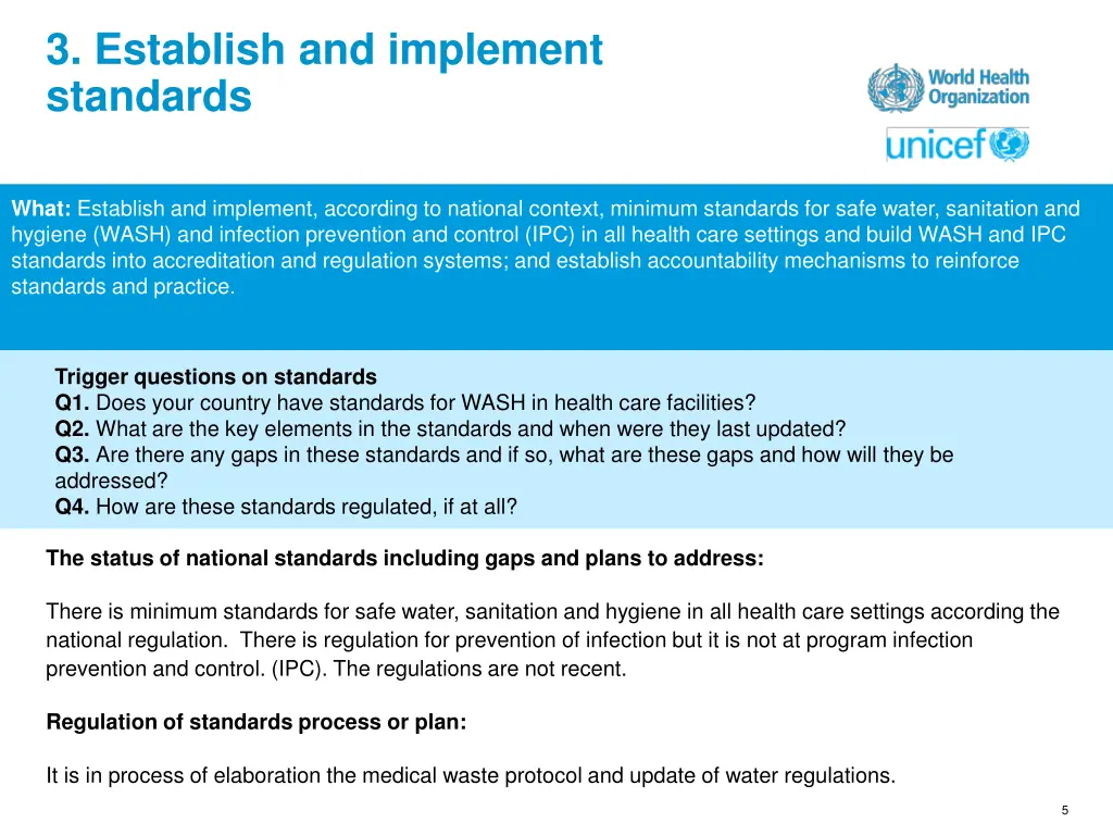 3 establish and implement standards