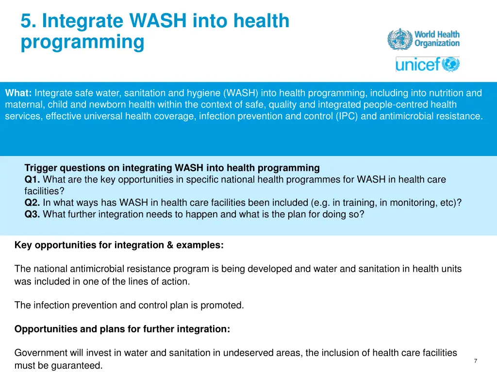 5 integrate wash into health programming