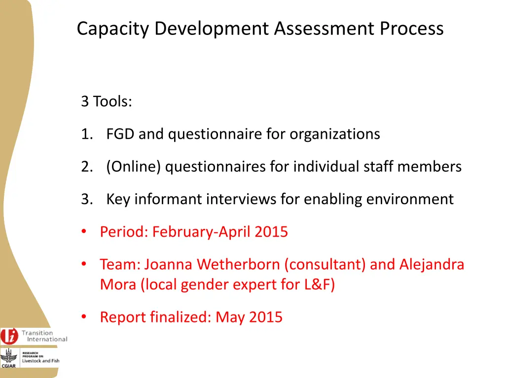 capacity development assessment process