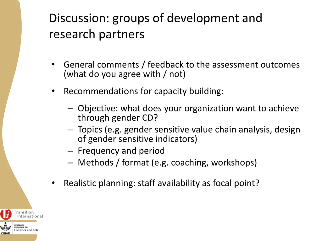 discussion groups of development and research