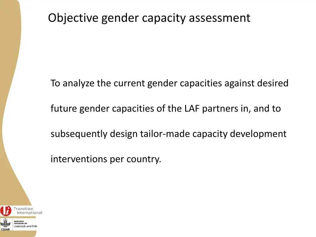 objective gender capacity assessment