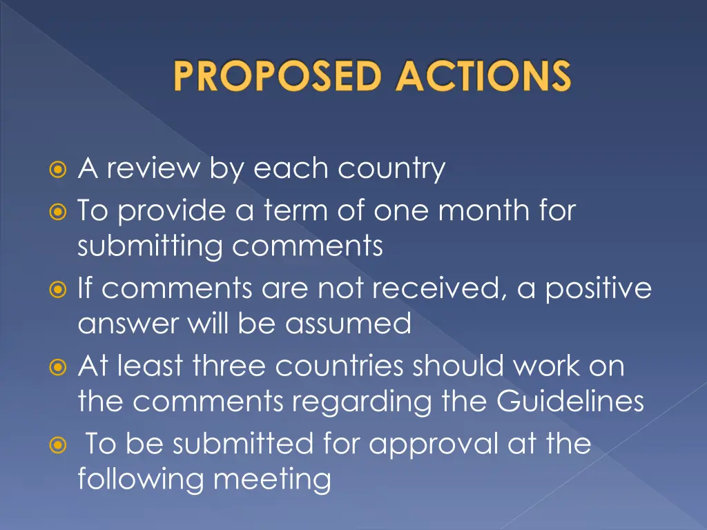 proposed actions