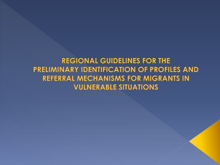 regional guidelines for the preliminary