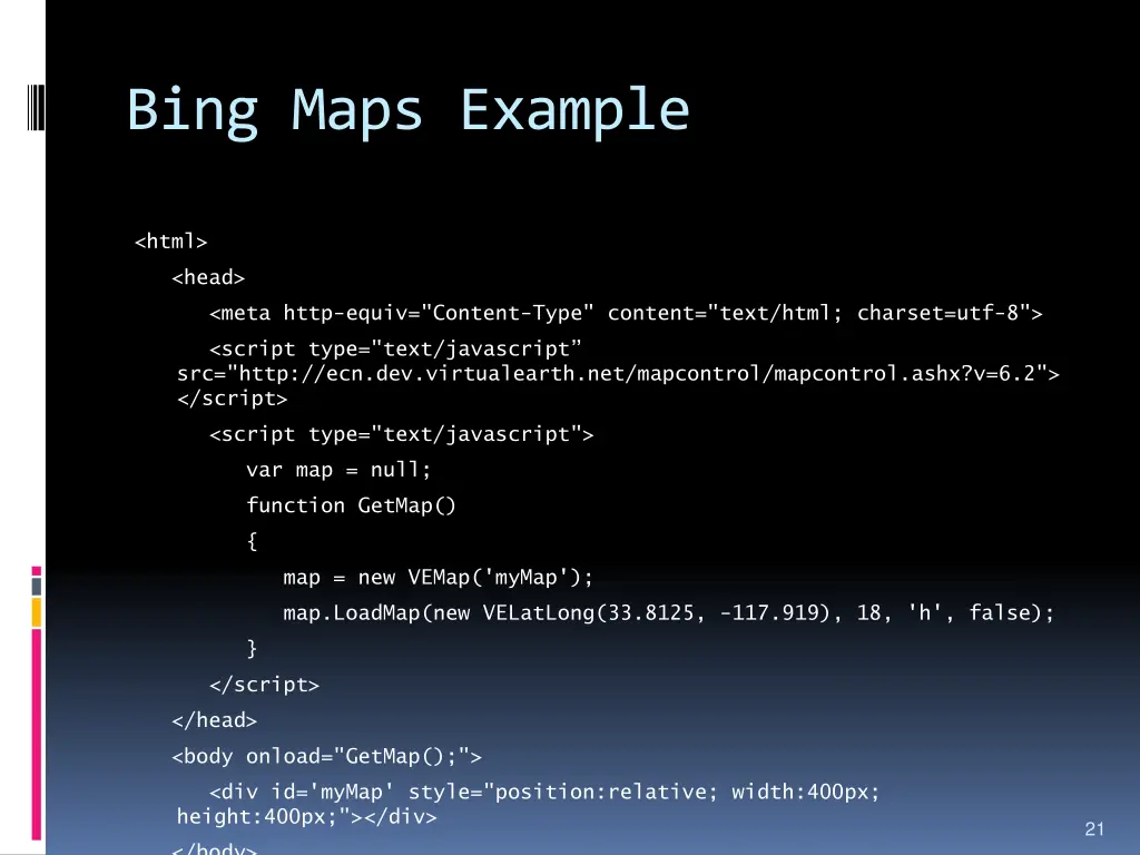 bing maps example