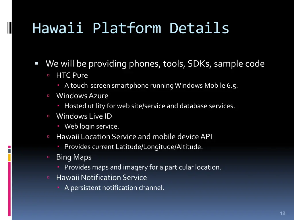 hawaii platform details