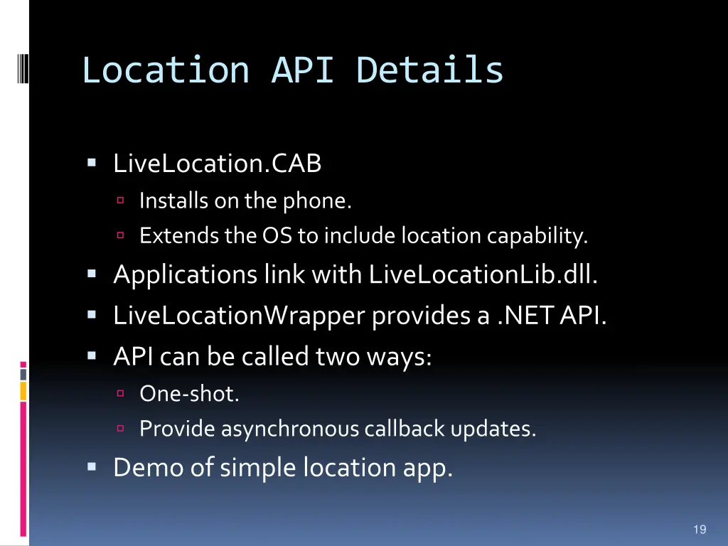 location api details