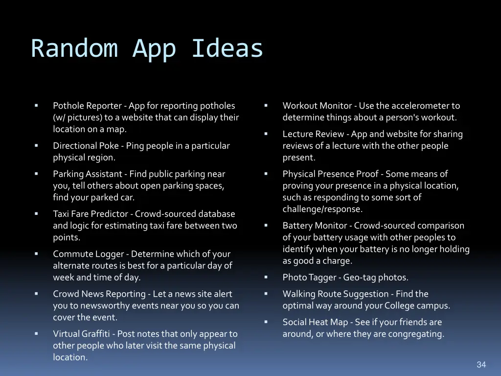 random app ideas