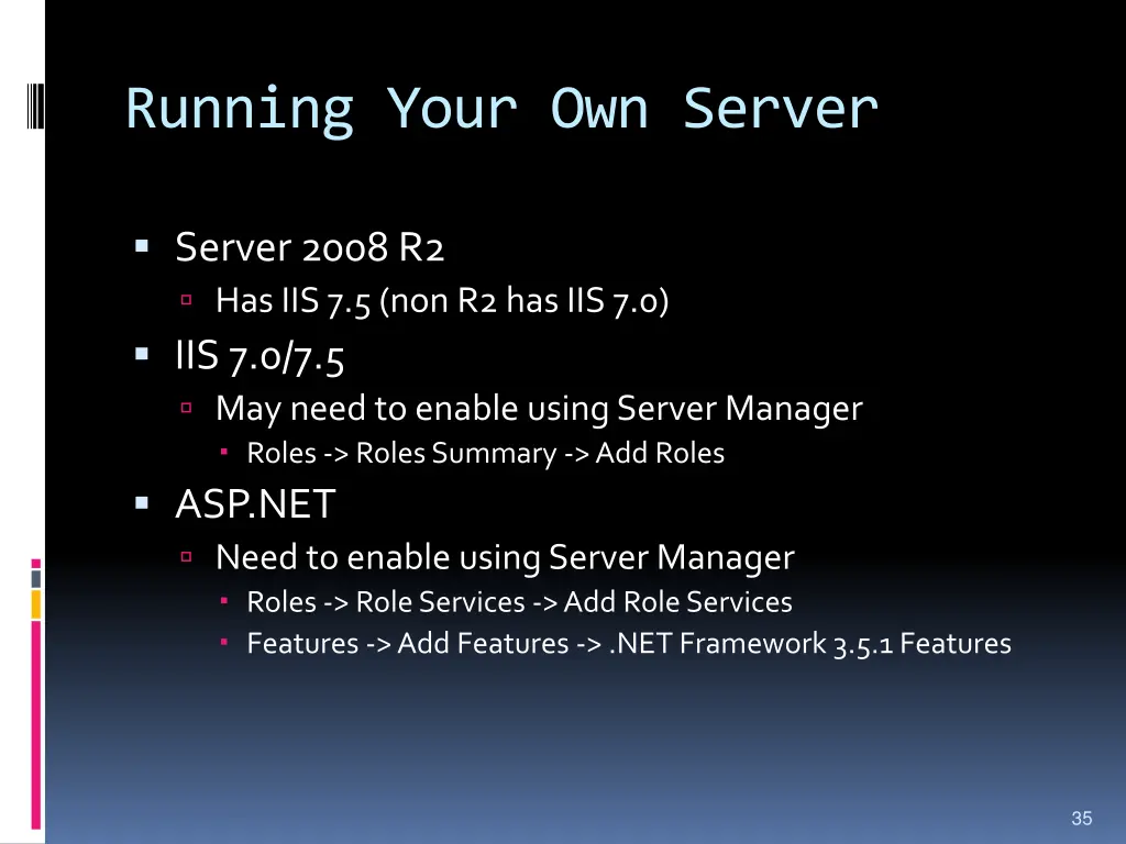 running your own server