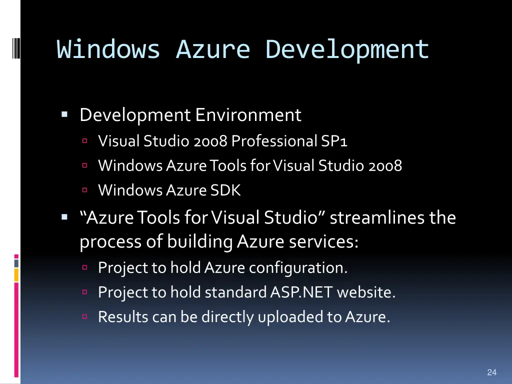 windows azure development