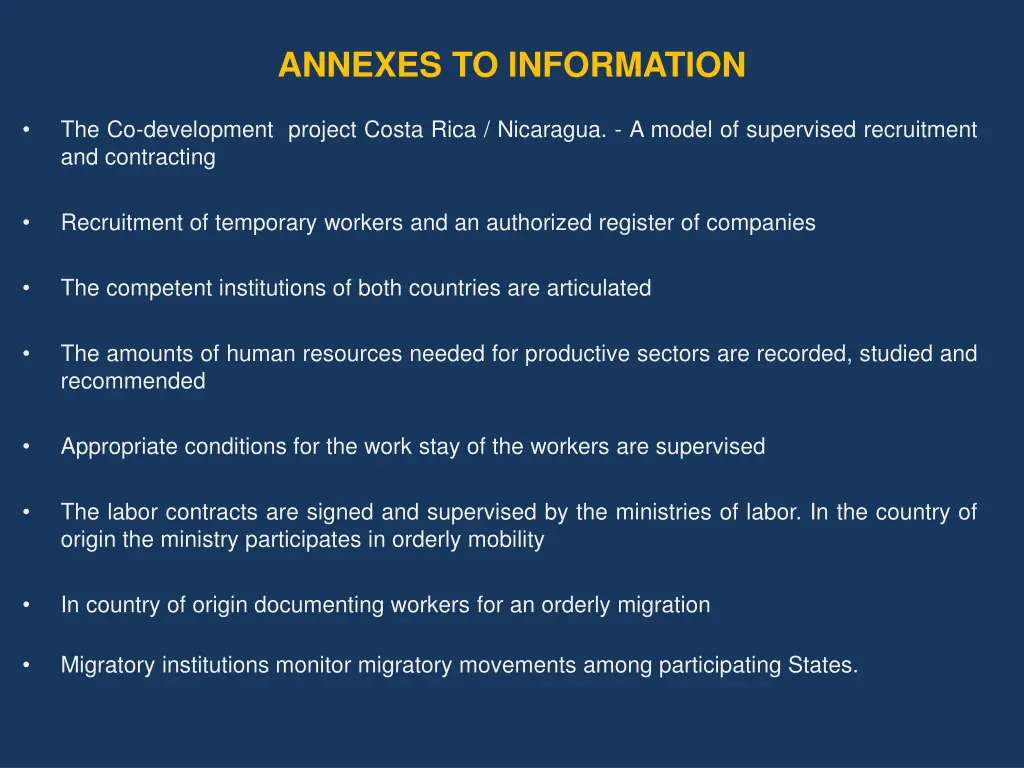 annexes to information