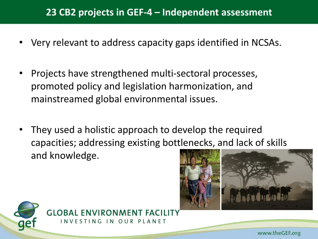 23 cb2 projects in gef 4 independent assessment