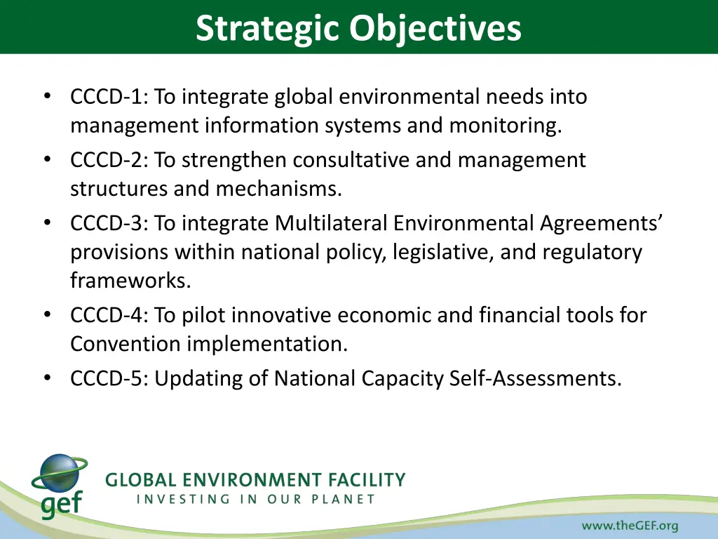 strategic objectives