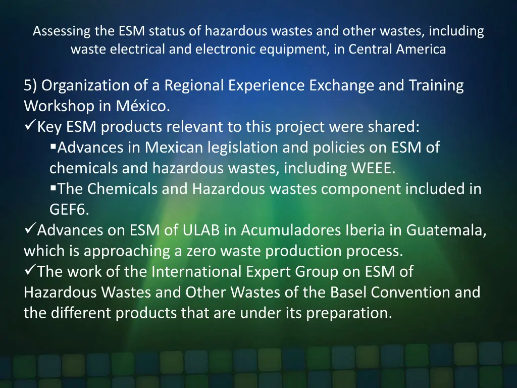 assessing the esm status of hazardous wastes 10