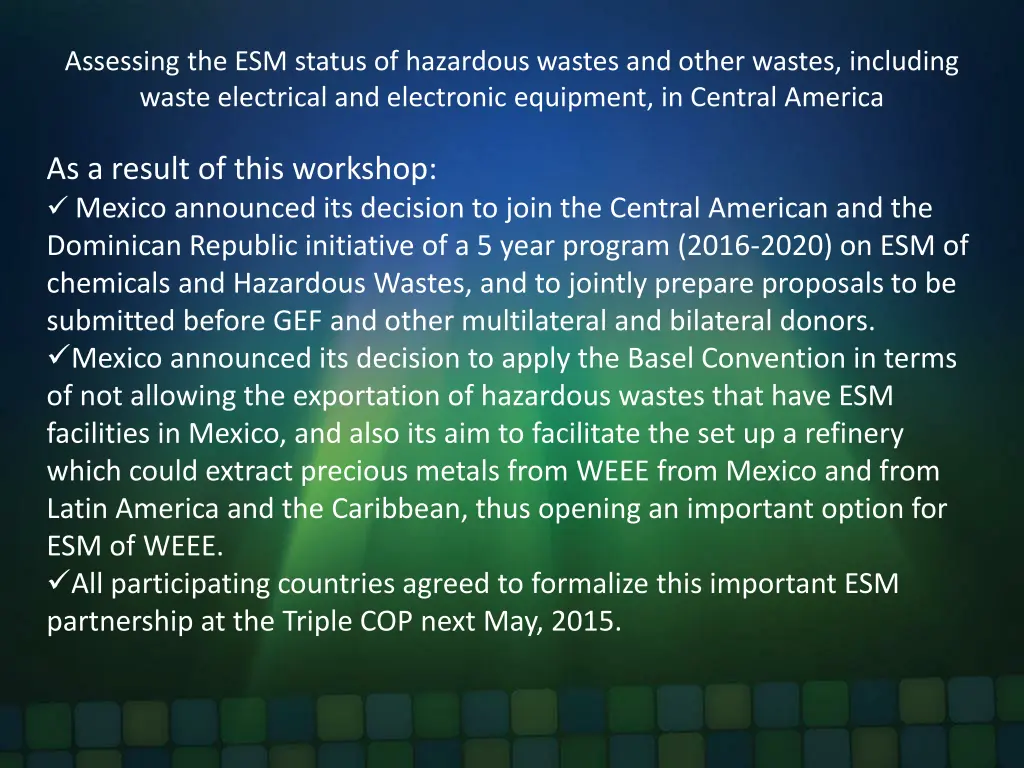 assessing the esm status of hazardous wastes 11