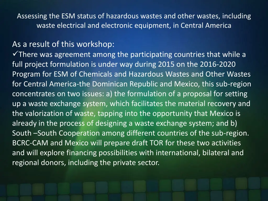 assessing the esm status of hazardous wastes 14