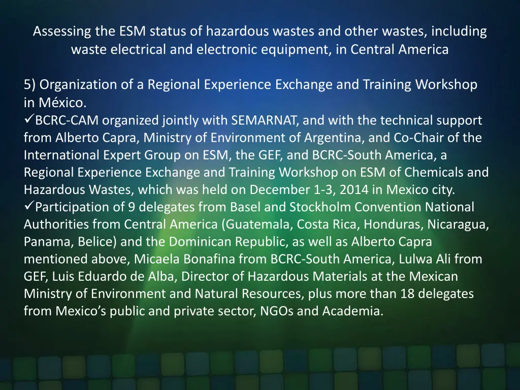 assessing the esm status of hazardous wastes 7