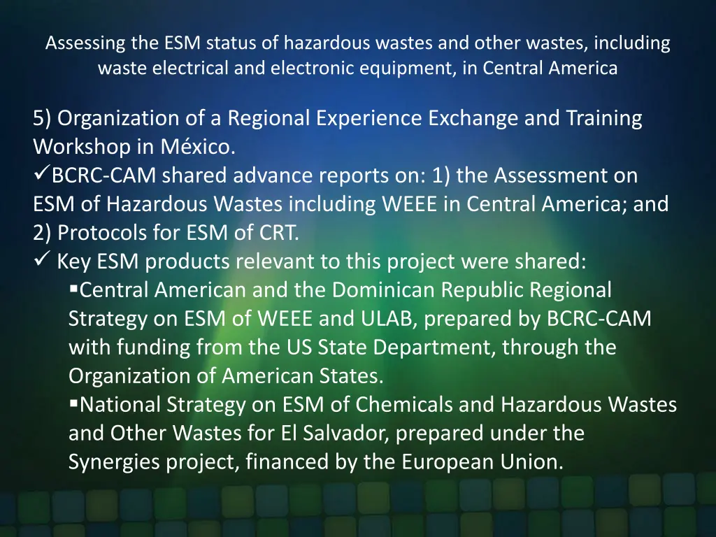 assessing the esm status of hazardous wastes 8