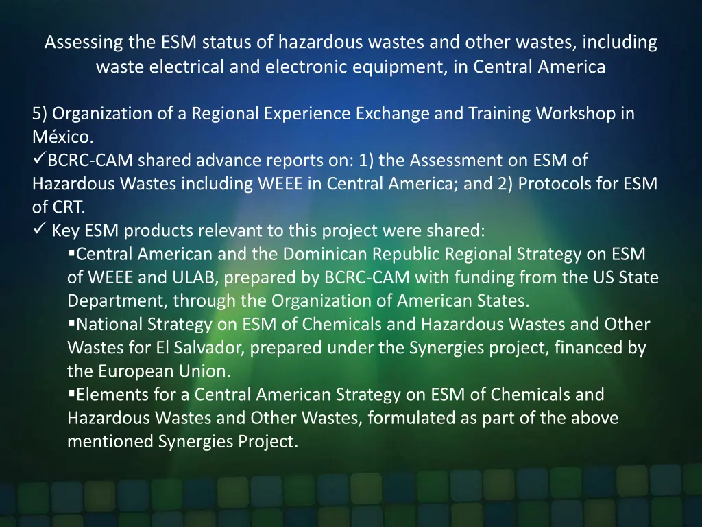 assessing the esm status of hazardous wastes 9