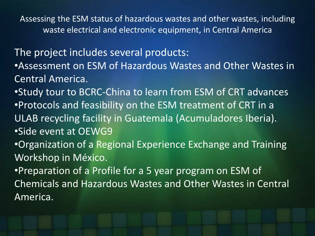 assessing the esm status of hazardous wastes